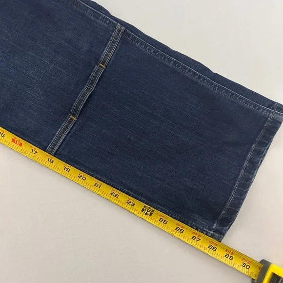 Carhartt Bib Overalls Womens 12/14 Short Dark Wash Denim Rugged Flex Double Knee - Picture 9 of 11